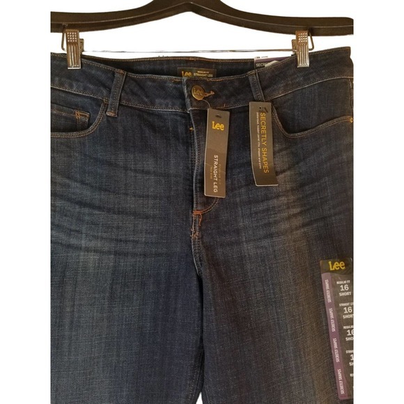Lee Secretly Shapes Regular Fit Straight Leg Women's Jean, Lagoon Blue, 16 36x29 - Picture 6 of 7